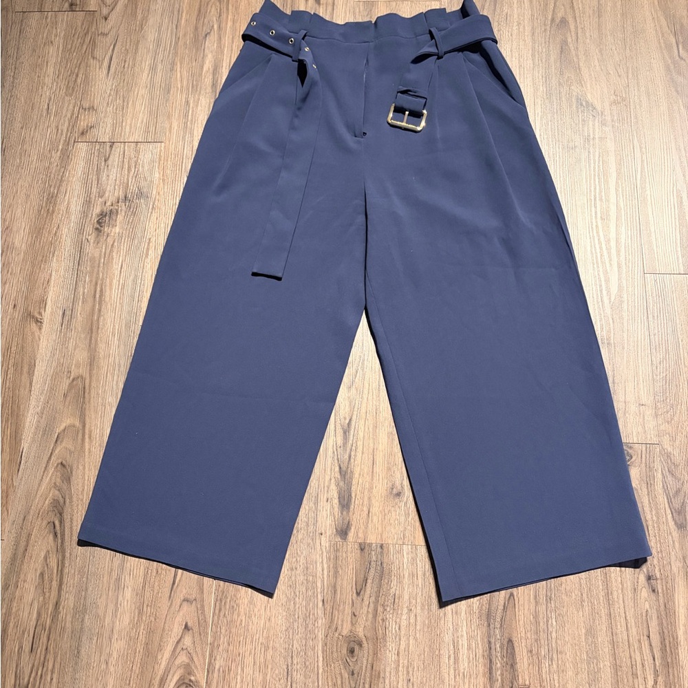 MICHAEL Michael Kors Navy Trousers with Belt